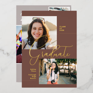 Moderner Minimal Boho   ABSCHLUSS FOTO PARTY Folieneinladung