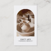 Moderner Minimal Boho Arch Foto QR Code & Socials Visitenkarte (Vorderseite)