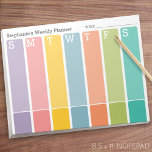 Moderner Minimal-Bright-Weekly-Planer mit Name Notizblock<br><div class="desc">Ein farbenfroher Regenbogen,  um Ihren wöchentlichen Planer zu einem lustigen Ereignis zu machen. Fügen Sie Ihren eigenen Titel hinzu und machen Sie es zu Ihrem eigenen!</div>