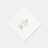 Moderner Minimal-Chef kundenspezifischer Hochzeitc Serviette (Ecke)
