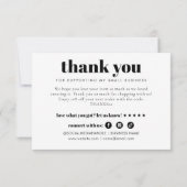 Moderner Minimal-Chic-Kauf-Auftrag Kleine Unterneh Dankeskarte (Rückseite)