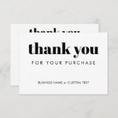 Moderner Minimal-Chic-Kauf-Auftrag Kleine Unterneh Dankeskarte (Vorne/Hinten)