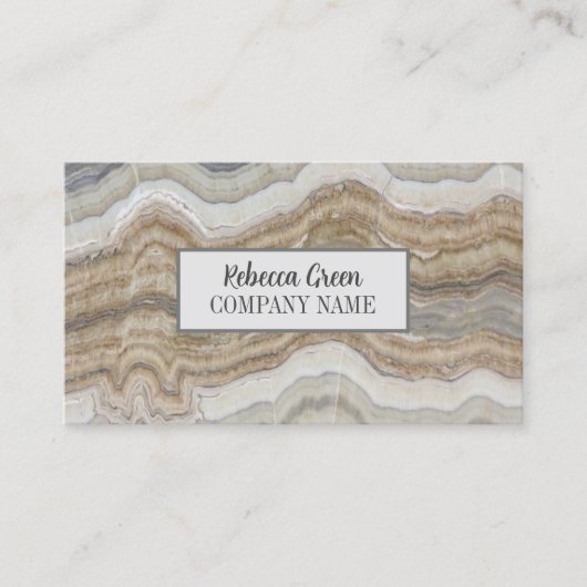 Moderner Minimal Chic Stilvoll Mode Beige Marmor Visitenkarte (Vorderseite)