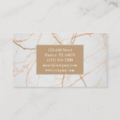 Moderner Minimal Chic Stilvoller, weißer Modemarmo Visitenkarte (Rückseite)