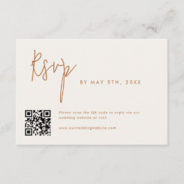 Moderner Minimal Earthy Wedding QR Code UAWG Begleitkarte