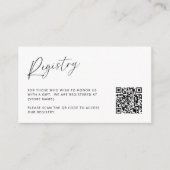 Moderner Minimal-Eheregister QR-Code Begleitkarte (Vorderseite)