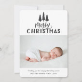 Moderner Minimal Ein Foto Weihnachten Rustikaler U (Vorderseite)