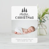 Moderner Minimal Ein Foto Weihnachten Rustikaler U (Stehend Vorderseite)