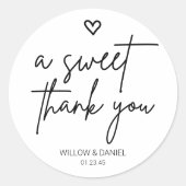 Moderner Minimal ein süß Dankeschön Gastgeschenk H Runder Aufkleber (Vorderseite)