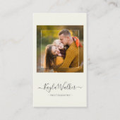 Moderner Minimal-Einfache Foto-Fotograf Elfenbein Visitenkarte (Vorderseite)