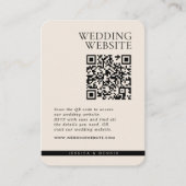 Moderner Minimal Elegant Boho QR Code Hochzeit Begleitkarte (Vorderseite)