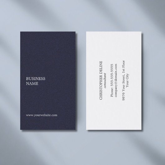 Moderner Minimal Elegant Textured Blue Consultant Visitenkarte