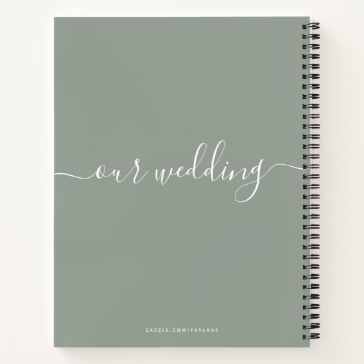Moderner Minimal Elegante Script Sage Wedding Gues Notizblock (Rückseite)