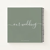 Moderner Minimal Elegante Script Sage Wedding Gues Notizblock (Rückseite)