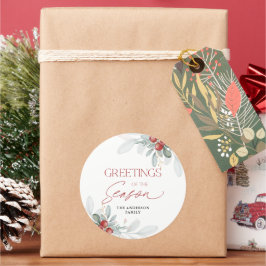 Moderner Minimal Elegante Weihnachtsgrün Runder Aufkleber