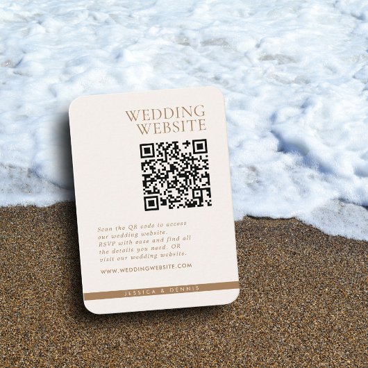 Moderner Minimal Eleganter Chic Boho QR Code Hochz Begleitkarte