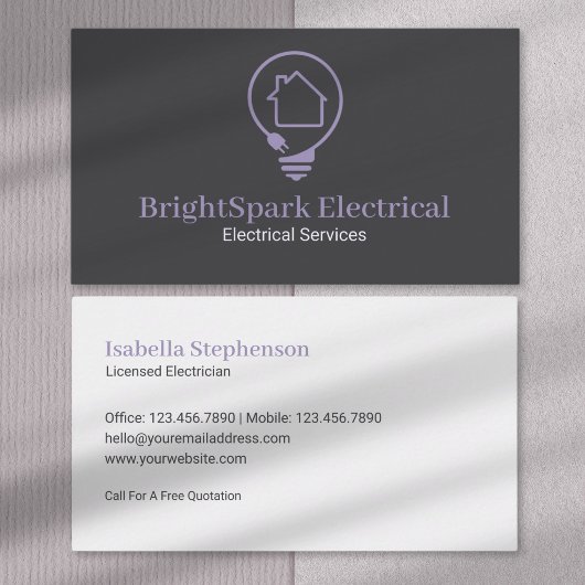 Moderner Minimal-Elektroinstallateur Visitenkarte