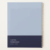 Moderner Minimal-Farbblock Blue Dual Tone 2026 Planer (Rückseite)