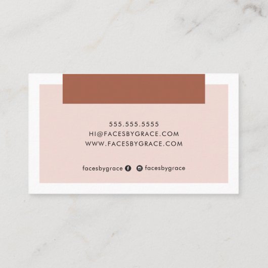 MODERNER MINIMAL-Farbblock niedlicher Rosa Ton Visitenkarte (Rückseite)