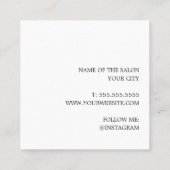 Moderner Minimal fett Rose Friseur Salon Quadratische Visitenkarte (Rückseite)