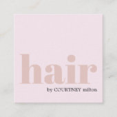 Moderner Minimal fett Rose Friseur Salon Quadratische Visitenkarte (Vorderseite)