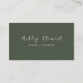 Moderner Minimal Forest Green Beruflich Qr Code Visitenkarte (Rückseite)