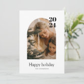 Moderner Minimal Foto Arch Frohe Weihnachten Einladung (Stehend Vorderseite)