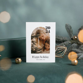 Moderner Minimal Foto Arch Frohe Weihnachten Einladung