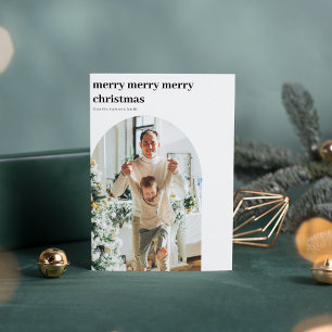 Moderner Minimal Foto Arch Frohe Weihnachten Einladung