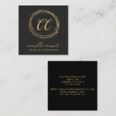 Moderner Minimal Gold Monogram Schmuckdesigner Quadratische Visitenkarte (Vorne/Hinten)