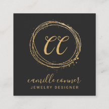Moderner Minimal Gold Monogram Schmuckdesigner