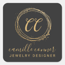 Moderner Minimal Gold Monogram Schmuckdesigner