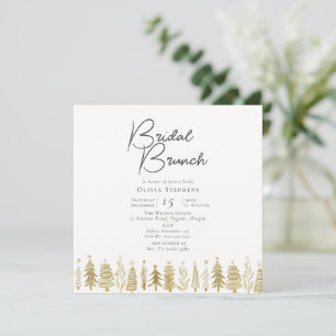Moderner Minimal Gold Weihnachts Winter Bridal Bru Einladung