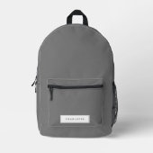 Moderner Minimal-Grauer Solid-Color-Individuelle N Bedruckter Rucksack (Vorderseite)