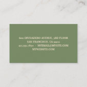 Moderner Minimal Green Avocado Beruflich Visitenkarte (Rückseite)