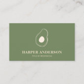 Moderner Minimal Green Avocado Beruflich Visitenkarte (Vorderseite)