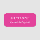 Moderner Minimal Hot Pink Beruflicher Mitarbeiter Namensschild (Vorderseite)