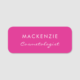 Moderner Minimal Hot Pink Beruflicher Mitarbeiter Namensschild