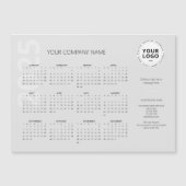 Moderner Minimal Light Gray Business Kalender 2025 Magnetkarte (Vorderseite)