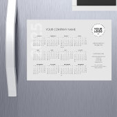 Moderner Minimal Light Gray Business Kalender 2025 Magnetkarte