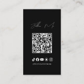 Moderner Minimal Luxus Social Influencer QR Code Visitenkarte (Rückseite)