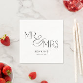 Moderner Minimal Mr. und Mrs. Wedding Serviette (Beispiel)