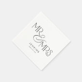 Moderner Minimal Mr. und Mrs. Wedding Serviette (Ecke)