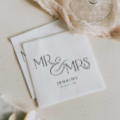 Moderner Minimal Mr. und Mrs. Wedding Serviette
