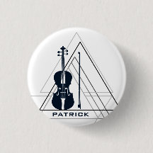 Moderner Minimal Navy Blue & White Violin Designer