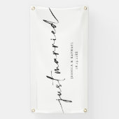 Moderner Minimal nur verheiratet Mr. und Mrs. Wedd Banner (Vertikal)
