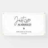 Moderner Minimal nur verheiratet Mr. und Mrs. Wedd Banner (Horizontal)
