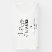 Moderner Minimal nur verheiratet Mr. und Mrs. Wedd Banner (Vertikal)
