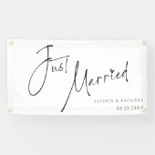 Moderner Minimal nur verheiratet Mr. und Mrs. Wedd Banner (Horizontal)