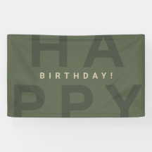 Moderner Minimal Olive Green Geburtstag